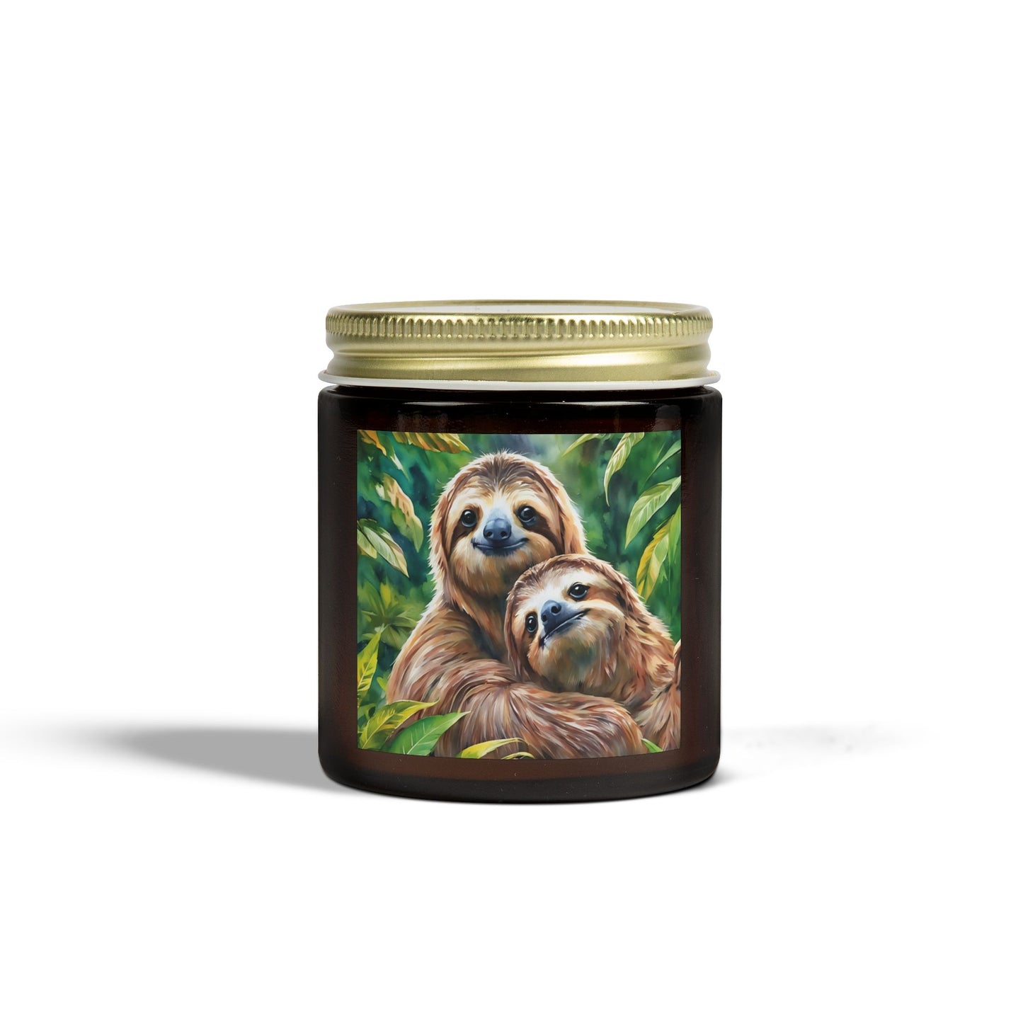 Cozy Sloth Scented Candles – Coconut Apricot Wax, 4oz & 9oz Options