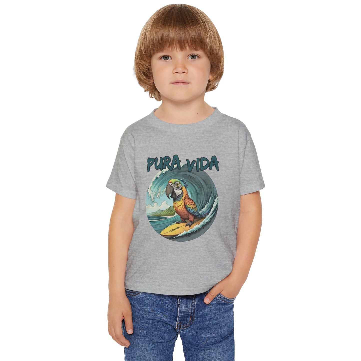 Pura Vida Surfing Macaw Heavy Cotton™ Toddler T-shirt