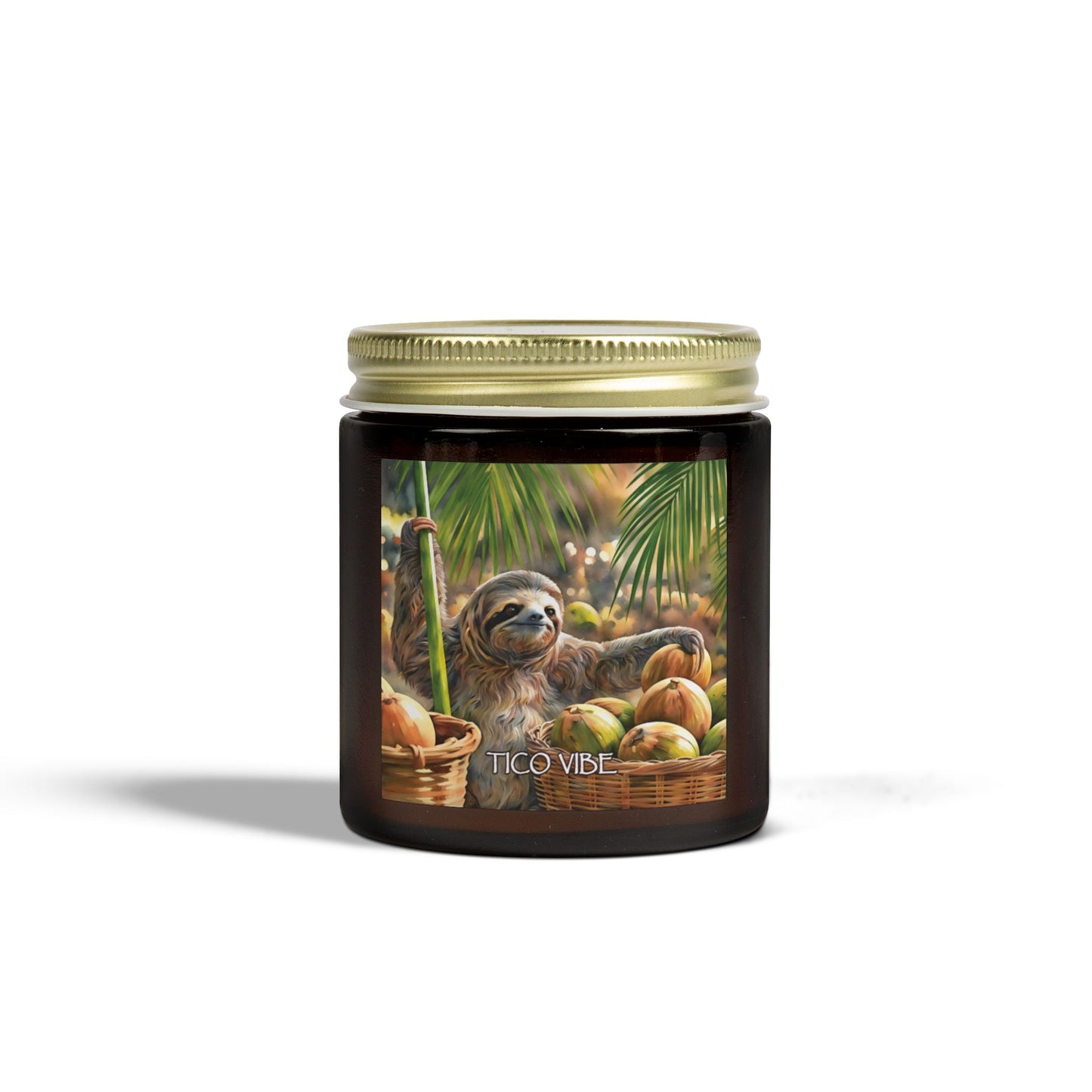 Coco Sloth Relaxing Scented Candles – Coconut Apricot Wax (4oz & 9oz)