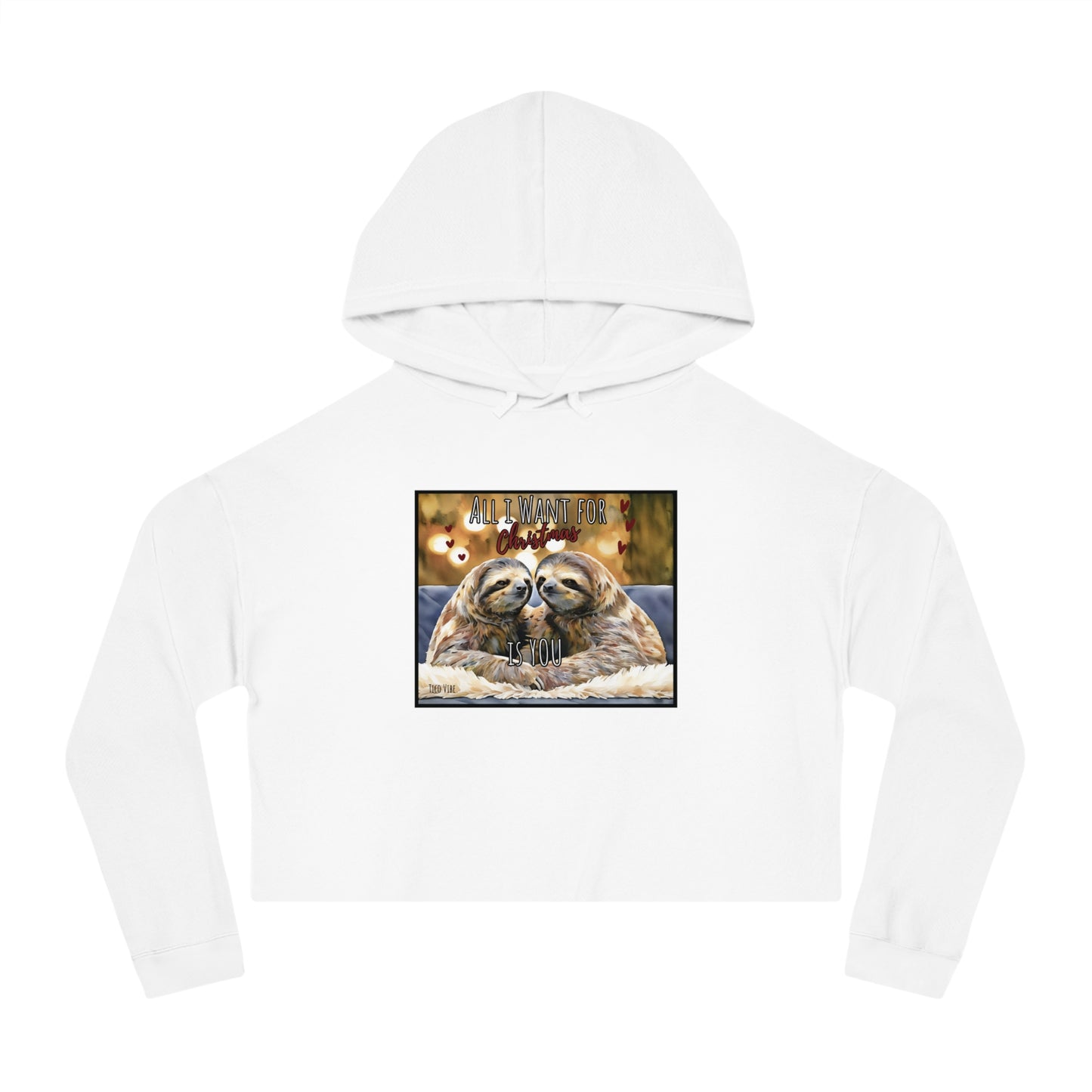 "All I want for Christmas" Women’s Cropped Hooded Sweatshirt