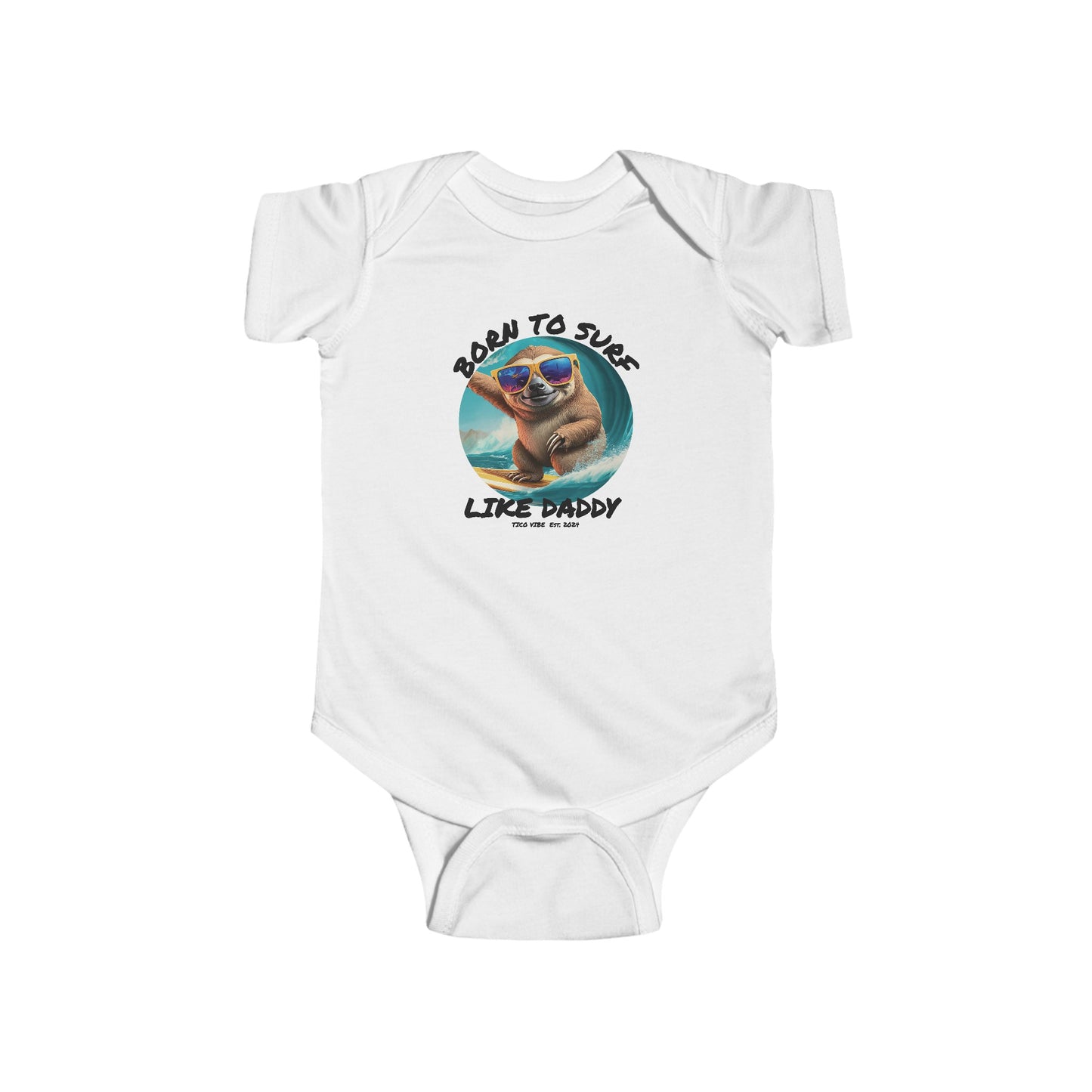 "Born to surf like Daddy" Infant Fine Jersey Bodysuit