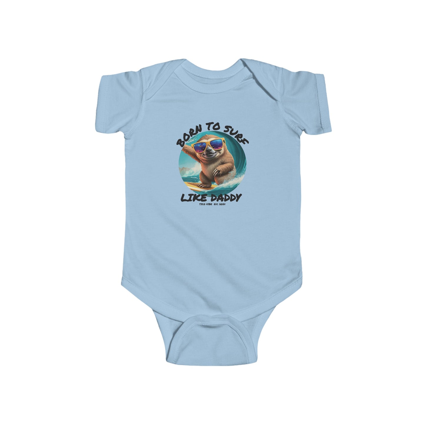 "Born to surf like Daddy" Infant Fine Jersey Bodysuit