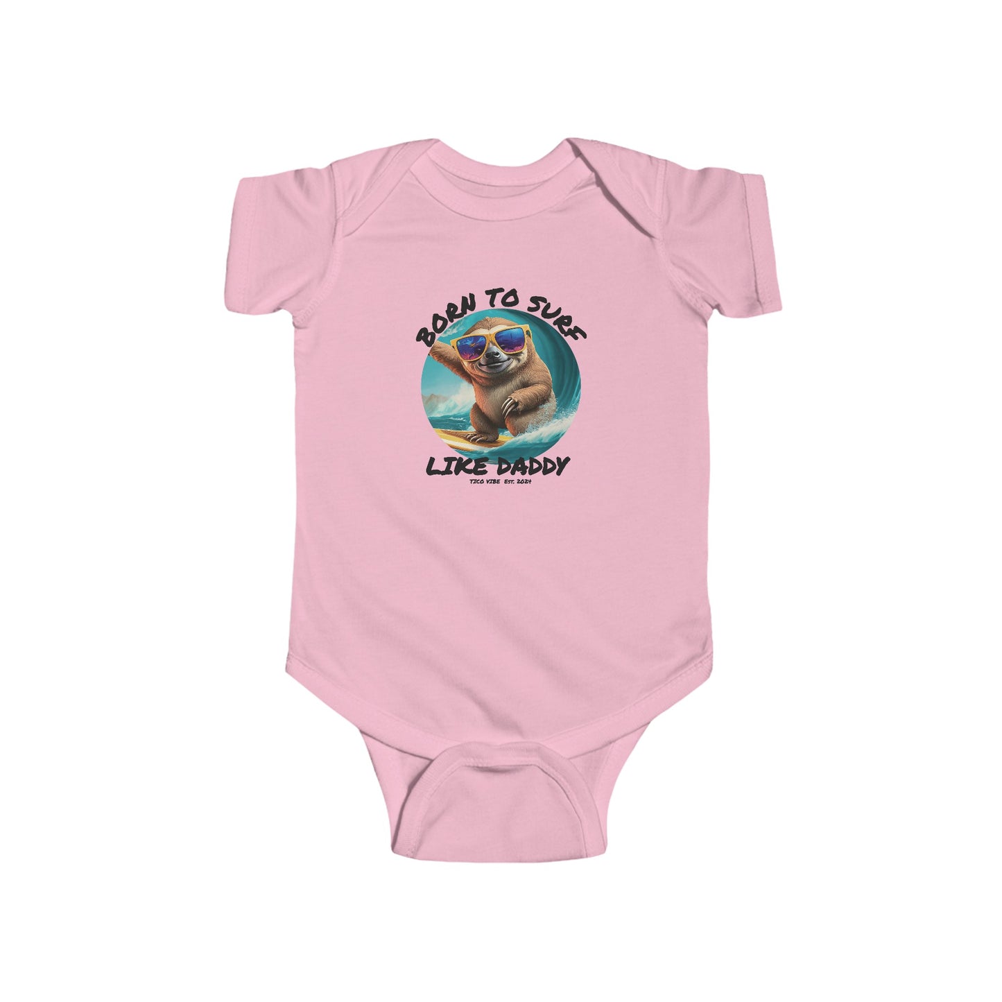 "Born to surf like Daddy" Infant Fine Jersey Bodysuit