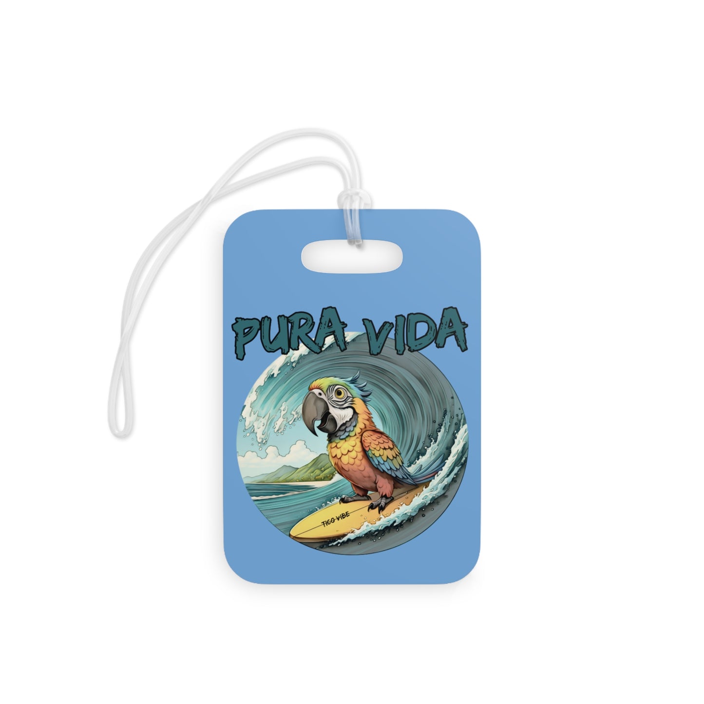 Pura Vida Surfing Macaw Luggage Tags