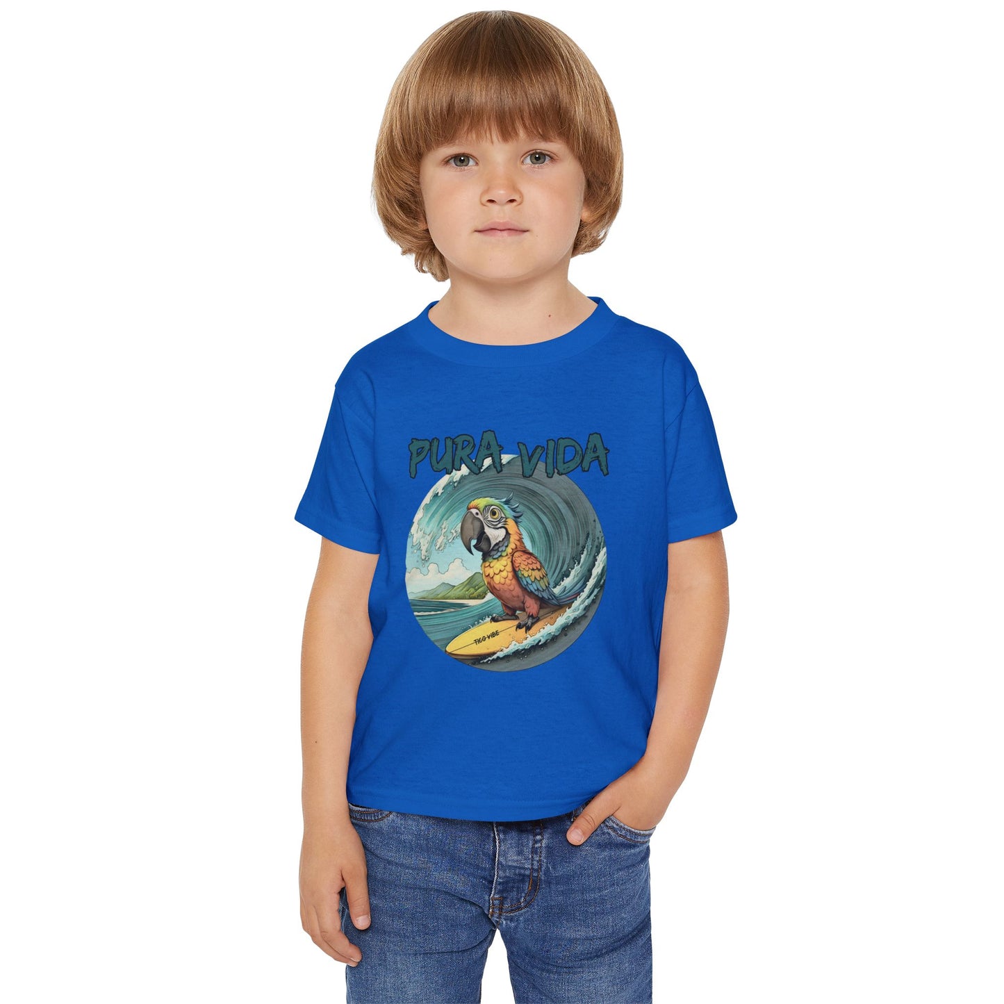 Pura Vida Surfing Macaw Heavy Cotton™ Toddler T-shirt