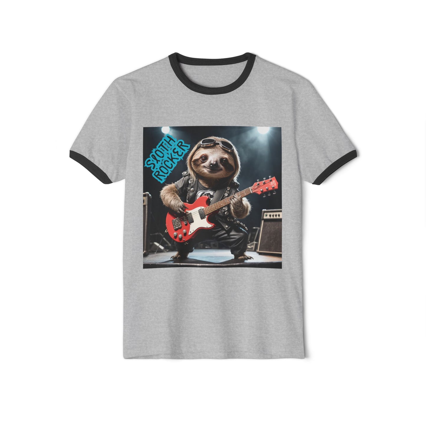 Rocker Sloth Unisex Ringer Tee – Effortlessly Cool with a Bold Twist