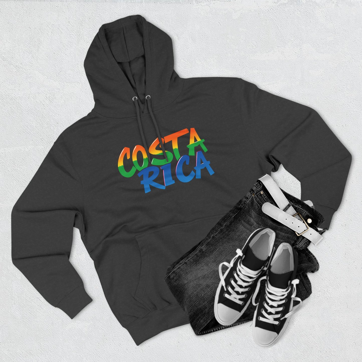 Costa Rica Graffiti Vibes – Three-Panel Fleece Hoodie