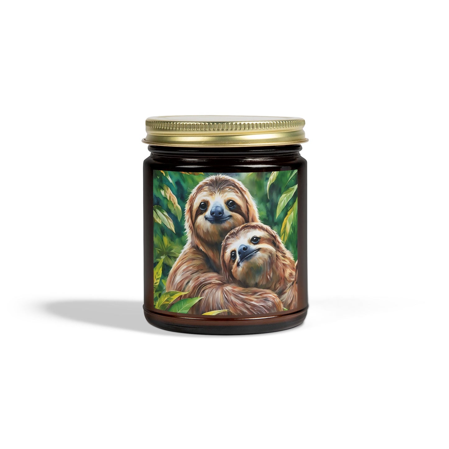 Cozy Sloth Scented Candles – Coconut Apricot Wax, 4oz & 9oz Options