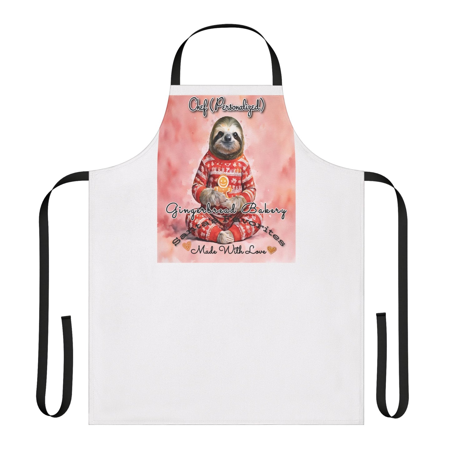 Chef Mommy Sloth – Personalized Apron with 5-Color Strap Options