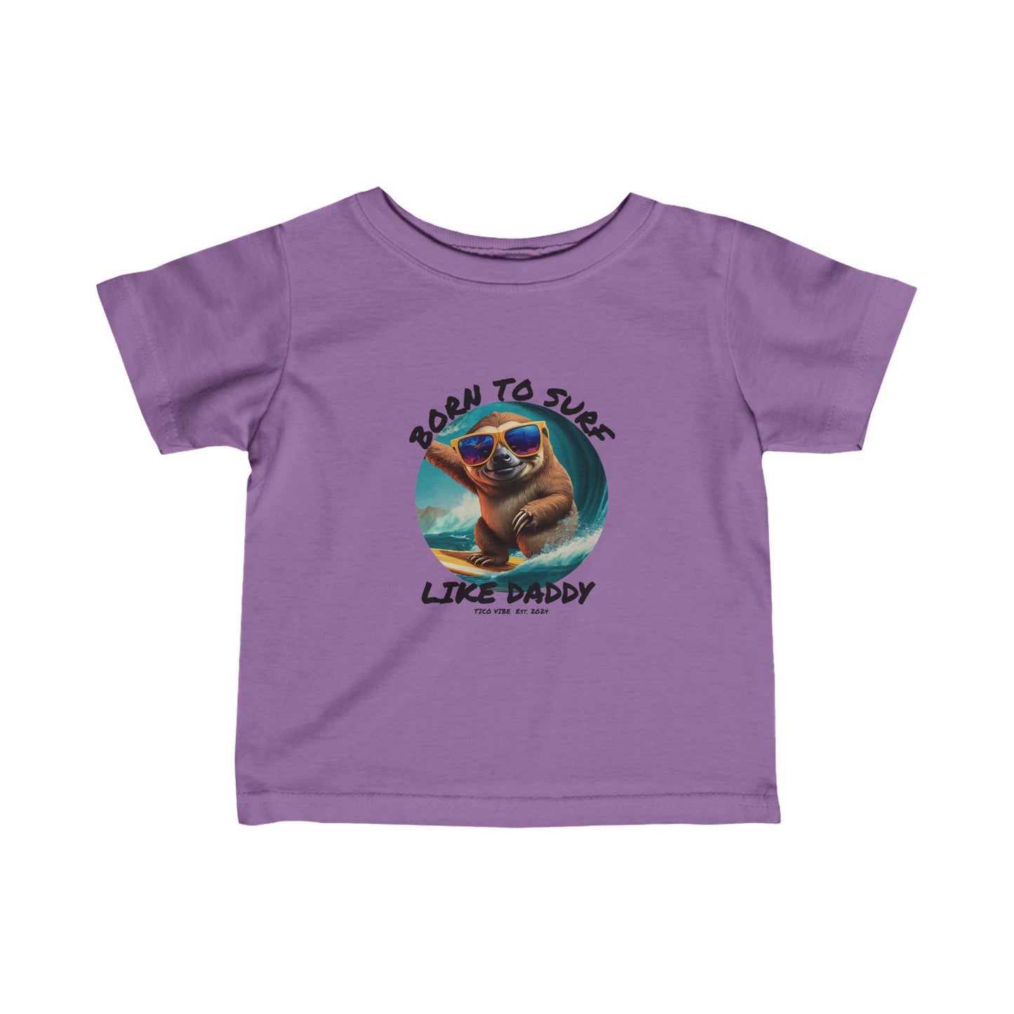 "Born to surf like Daddy" Infant Fine Jersey Tee