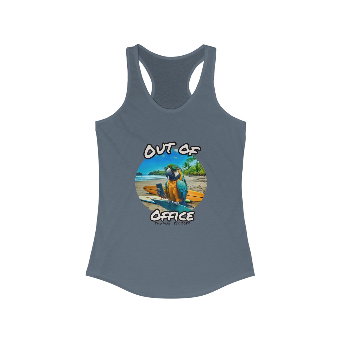 "Out of office" Women's Ideal Racerback Tank