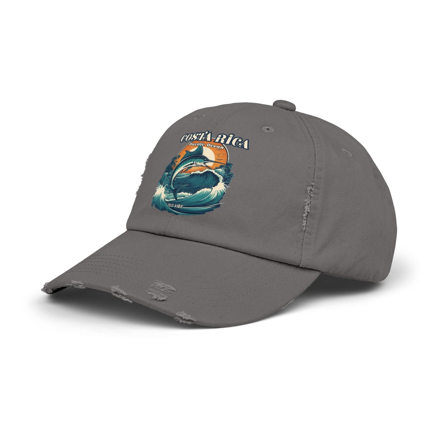 Costa Rica Marlin Fishing Distressed Unisex Cap | 100% Cotton Twill