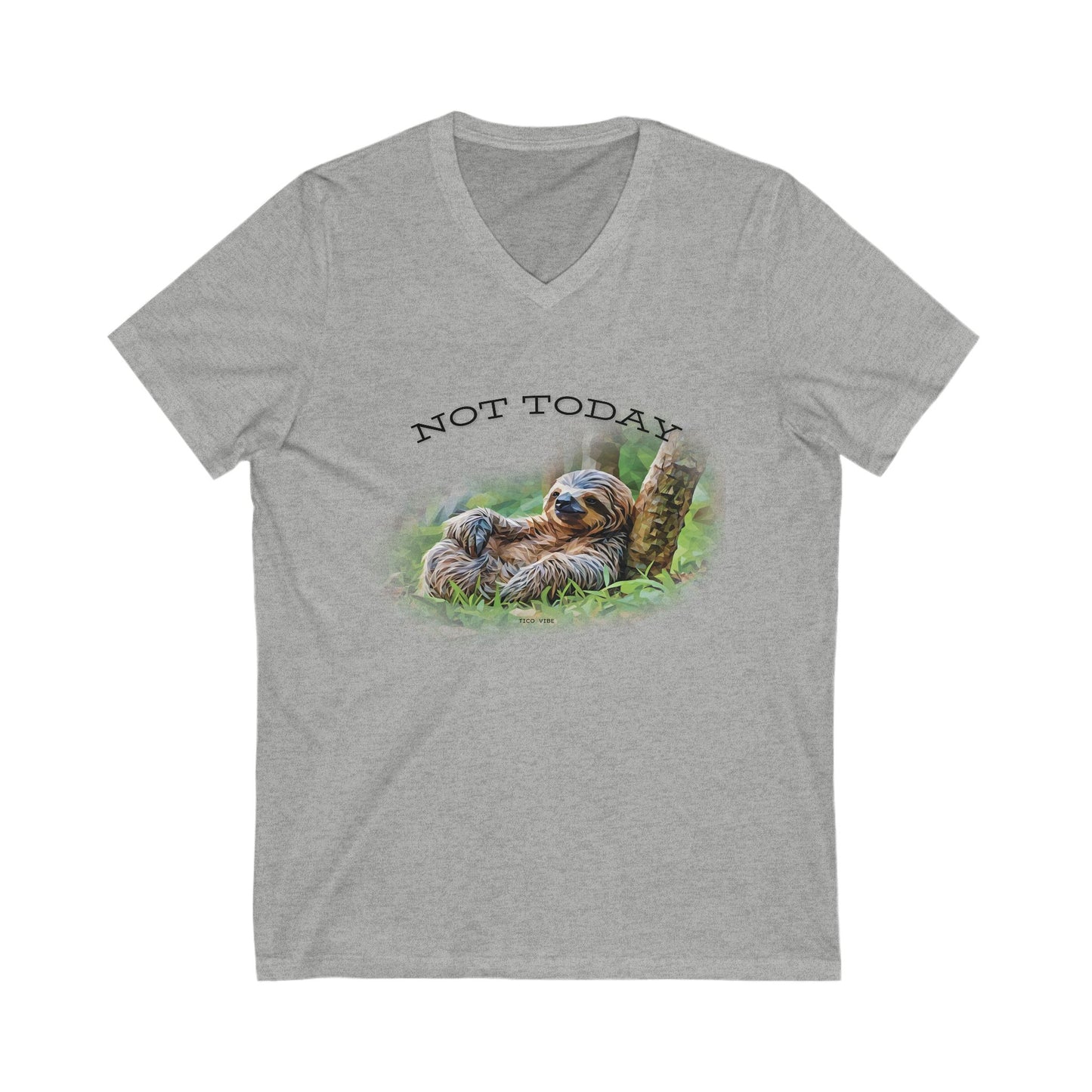 Not Today Sloth - Unisex V-Neck Tee for Everyday Comfort & Style